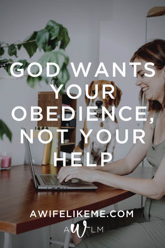 God Wants Your Obedience, Not Your Help